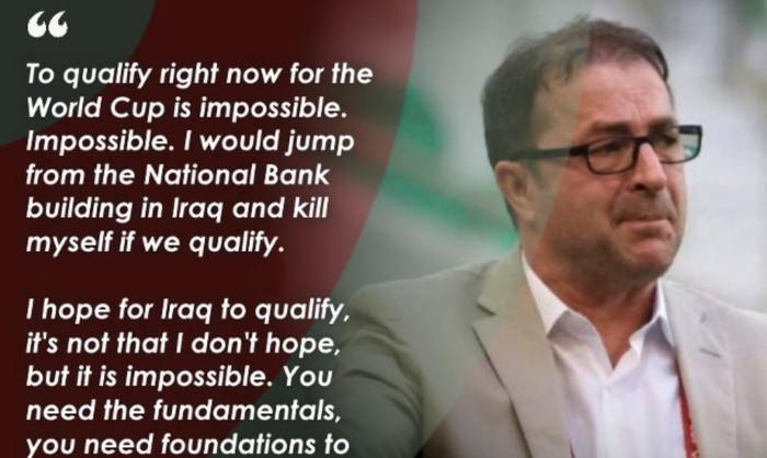 伊拉克男足40年首进世界杯 前主帅承诺跳楼引热
